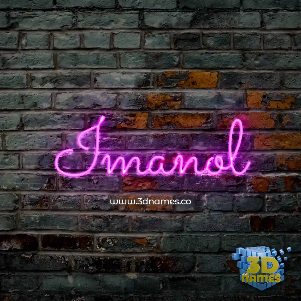 imanol in Pink Neon style - 3D name wallpaper
