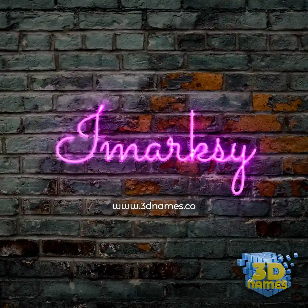imarksy in Pink Neon style - 3D name wallpaper