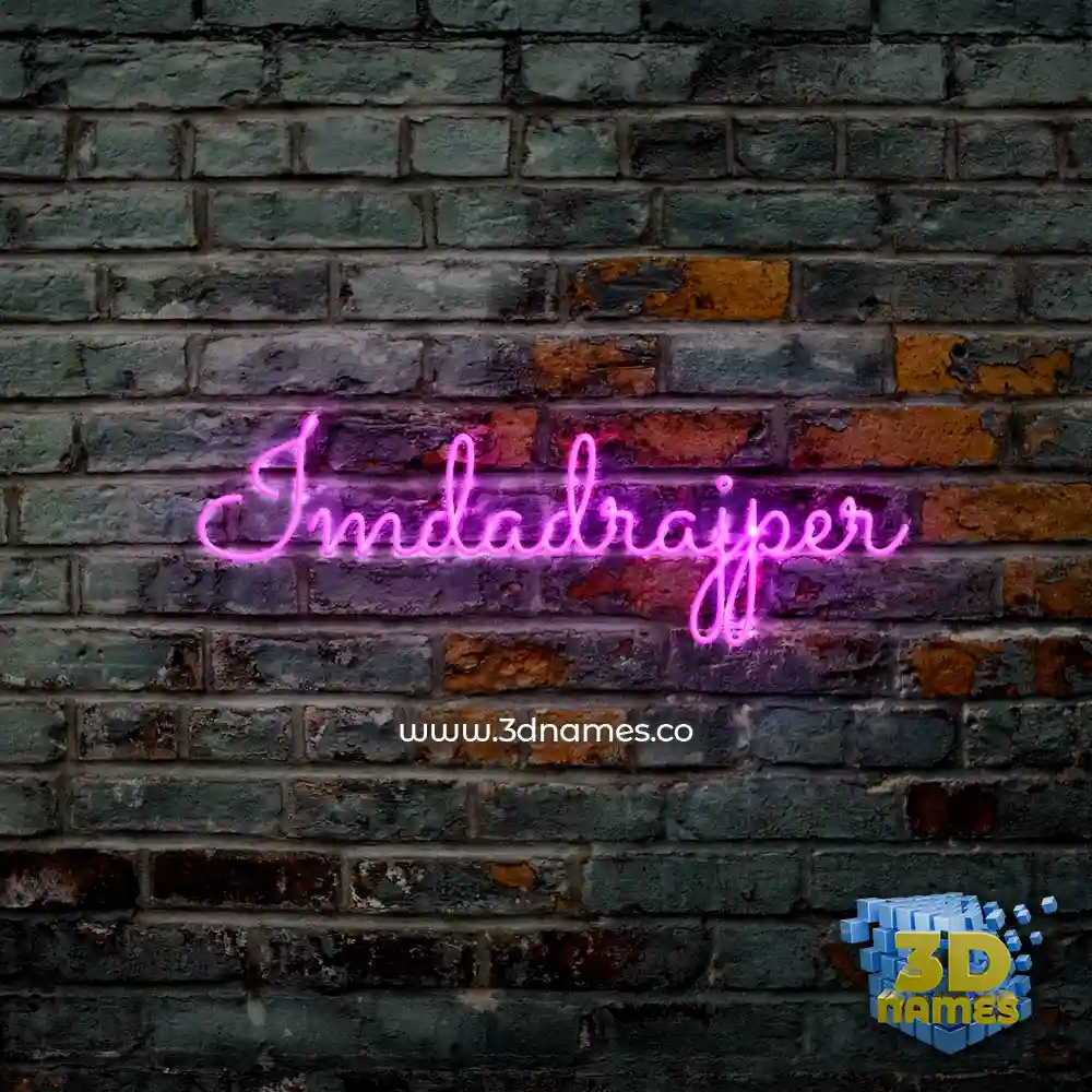 imdadrajper in Pink Neon style - 3D name wallpaper