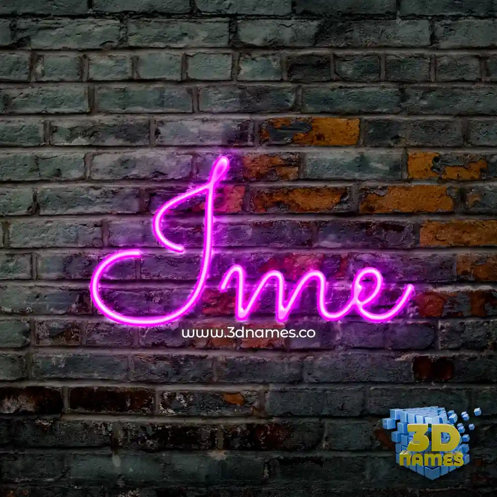 ime in Pink Neon style - 3D name wallpaper