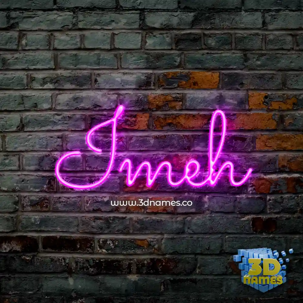 imeh in Pink Neon style - 3D name wallpaper