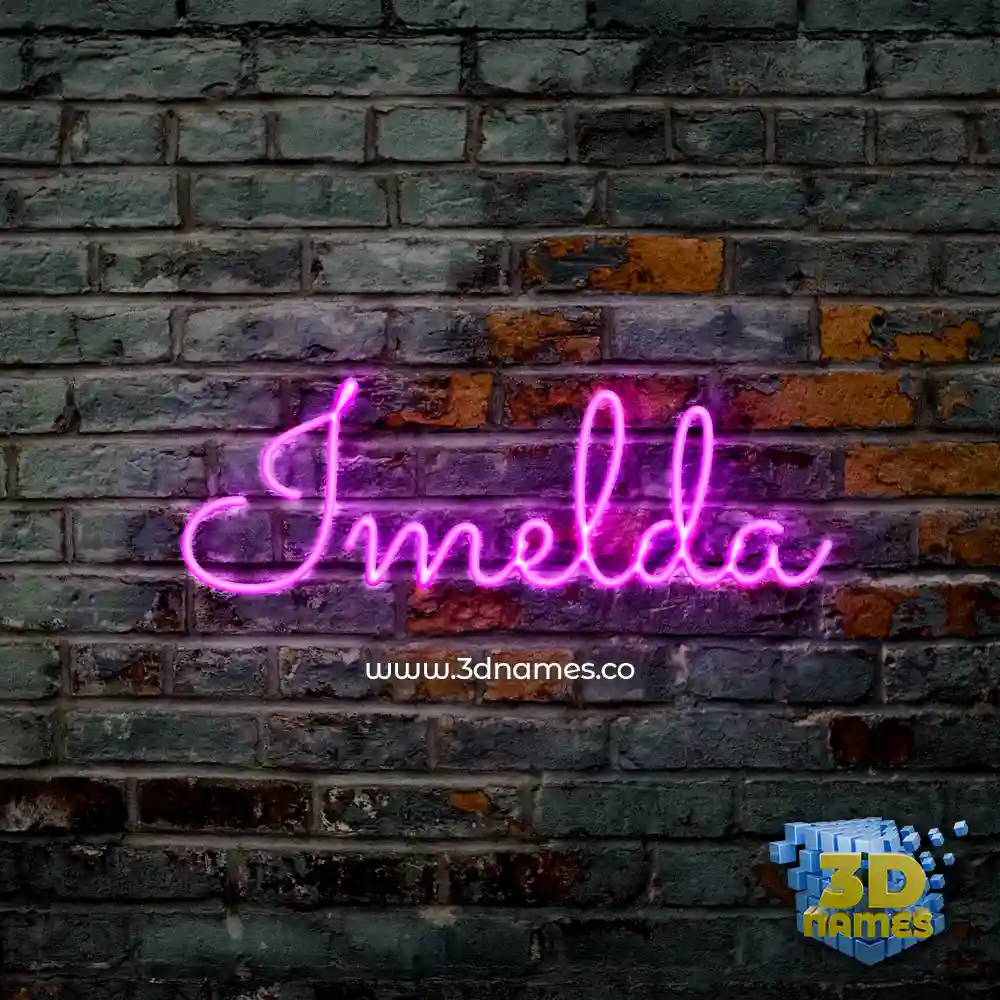 imelda in Pink Neon style - 3D name wallpaper