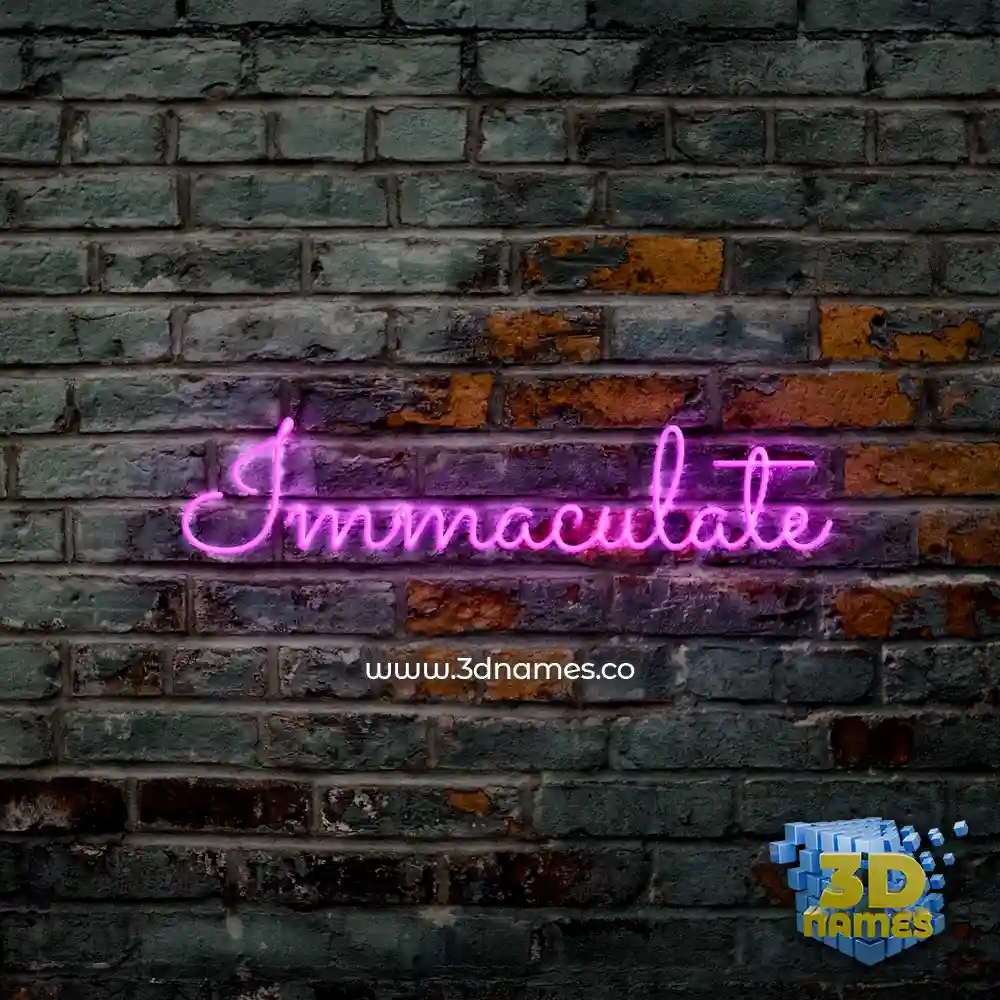 immaculate in Pink Neon style - 3D name wallpaper