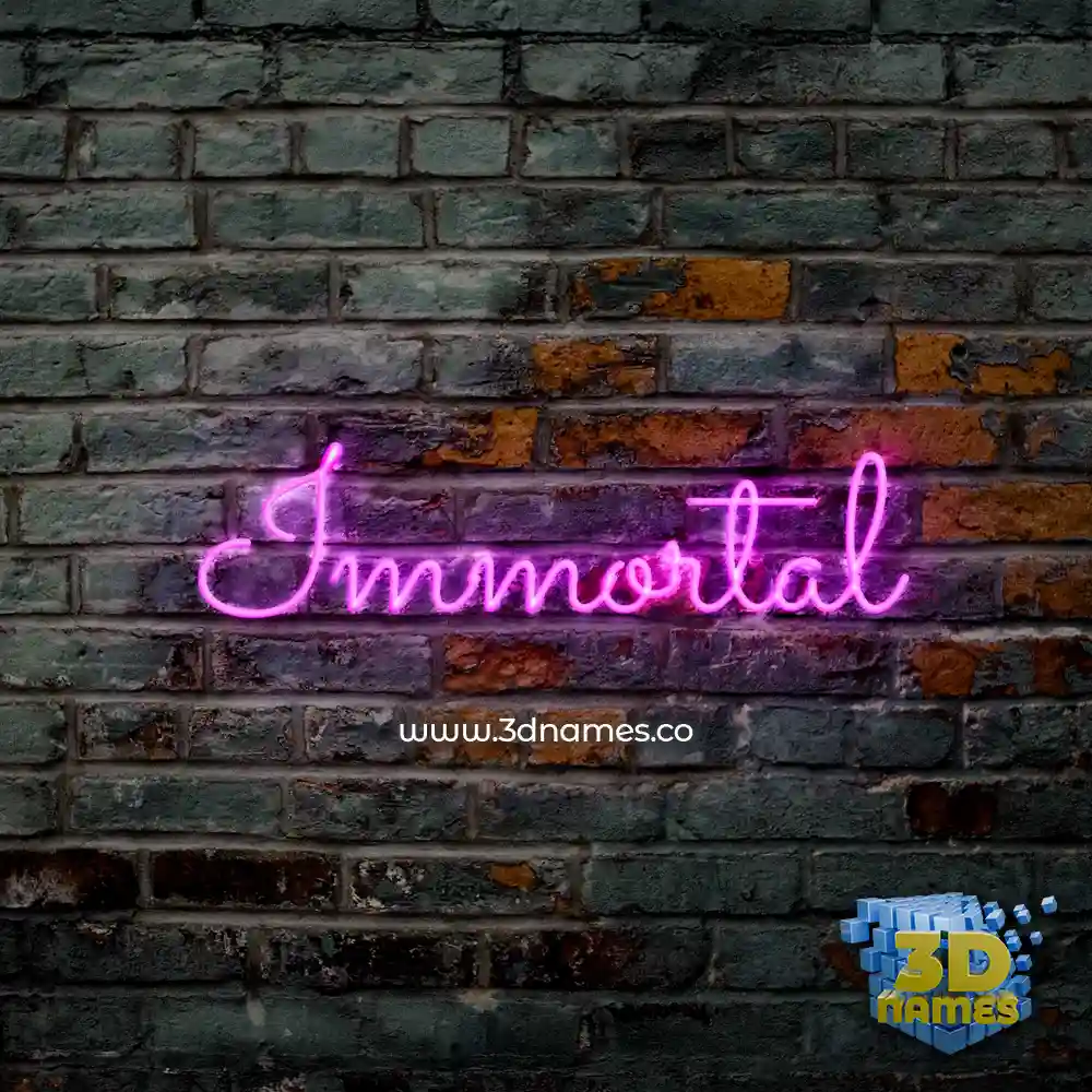 immortal in Pink Neon style - 3D name wallpaper