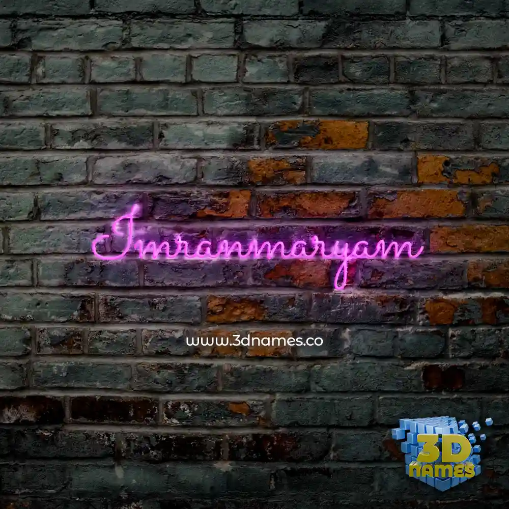 imranmaryam in Pink Neon style - 3D name wallpaper