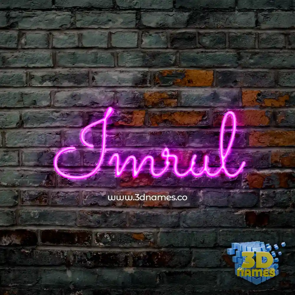 imrul in Pink Neon style - 3D name wallpaper