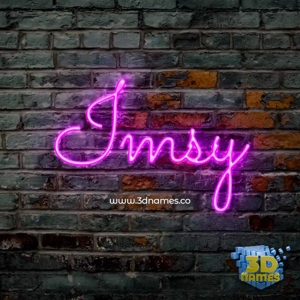 imsy in Pink Neon style - 3D name wallpaper