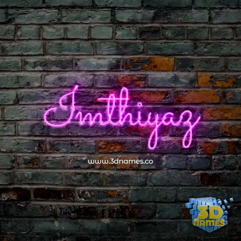 imthiyaz in Pink Neon style - 3D name wallpaper