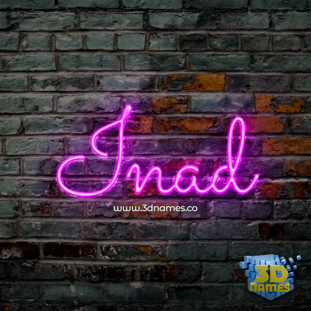 inad in Pink Neon style - 3D name wallpaper