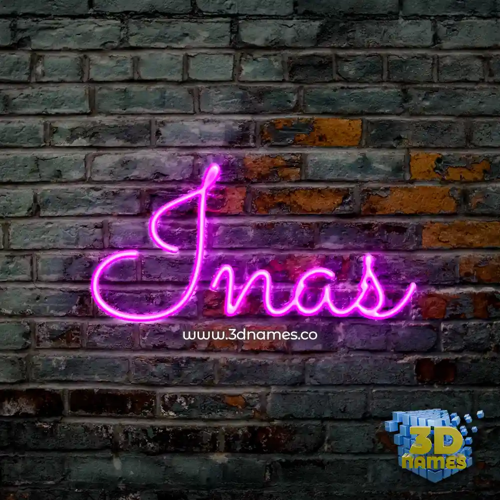 inas in Pink Neon style - 3D name wallpaper