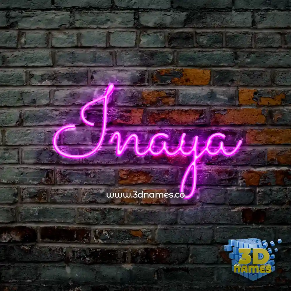 inaya in Pink Neon style - 3D name wallpaper