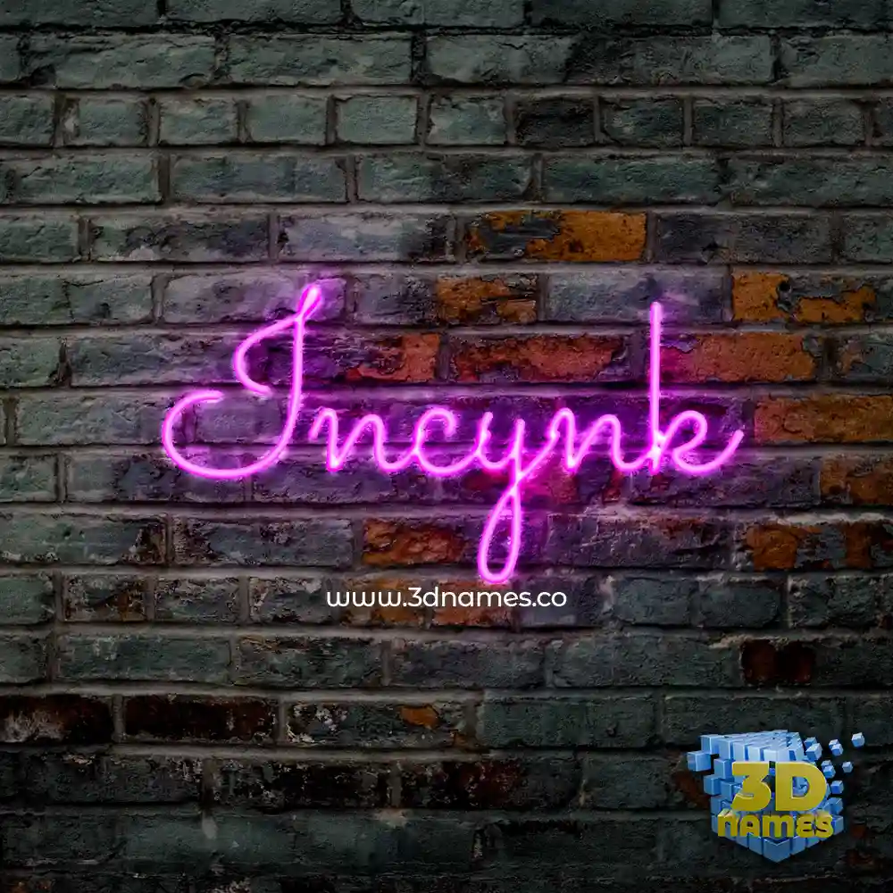 incynk in Pink Neon style - 3D name wallpaper