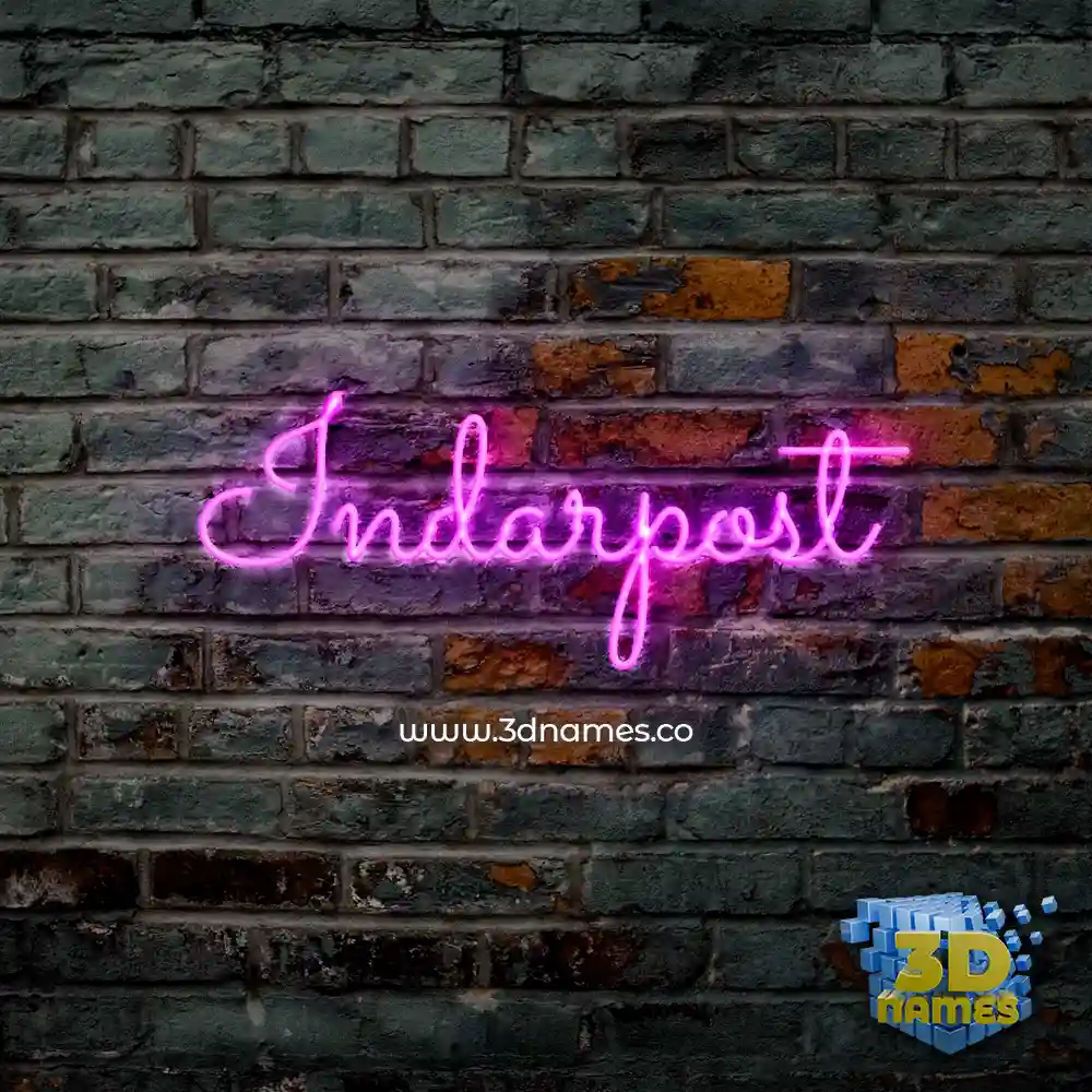 indarpost in Pink Neon style - 3D name wallpaper