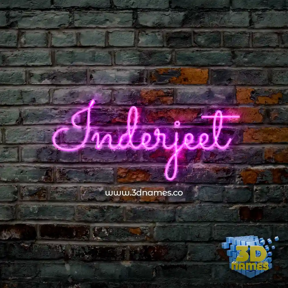 inderjeet in Pink Neon style - 3D name wallpaper