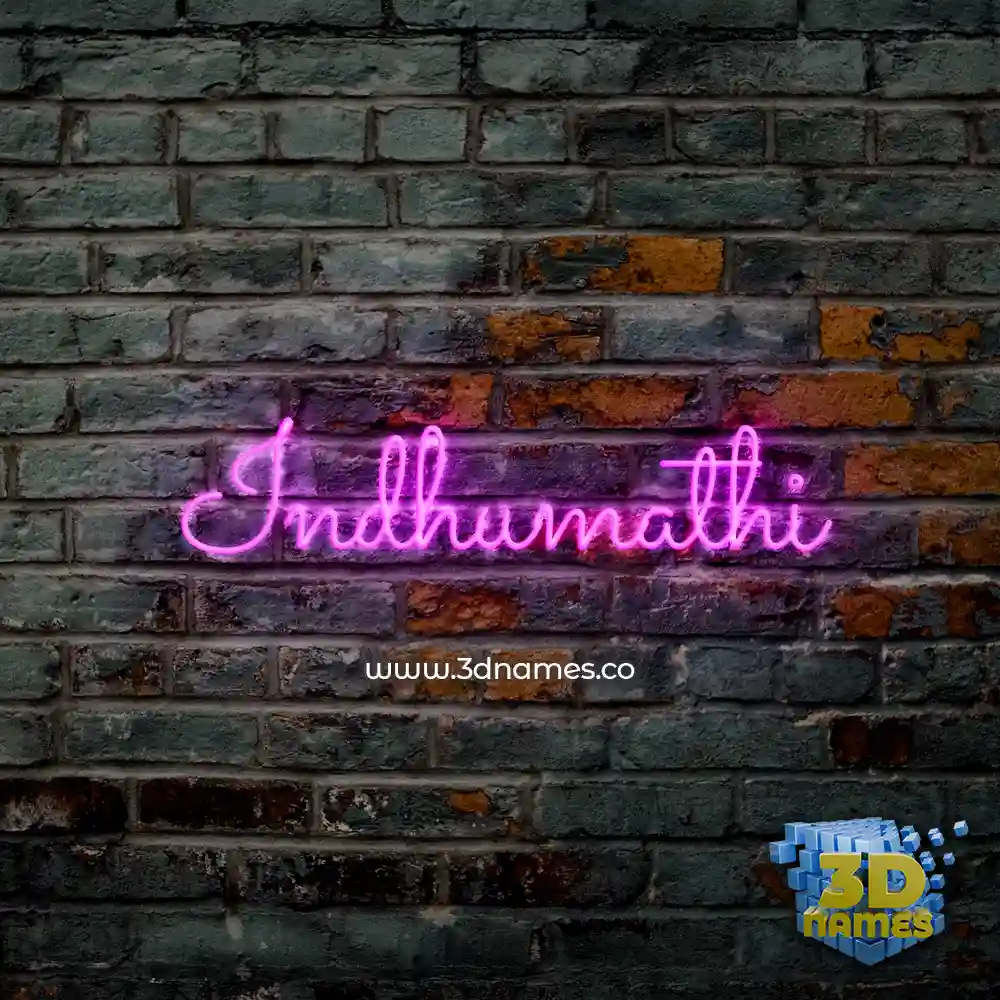 indhumathi in Pink Neon style - 3D name wallpaper