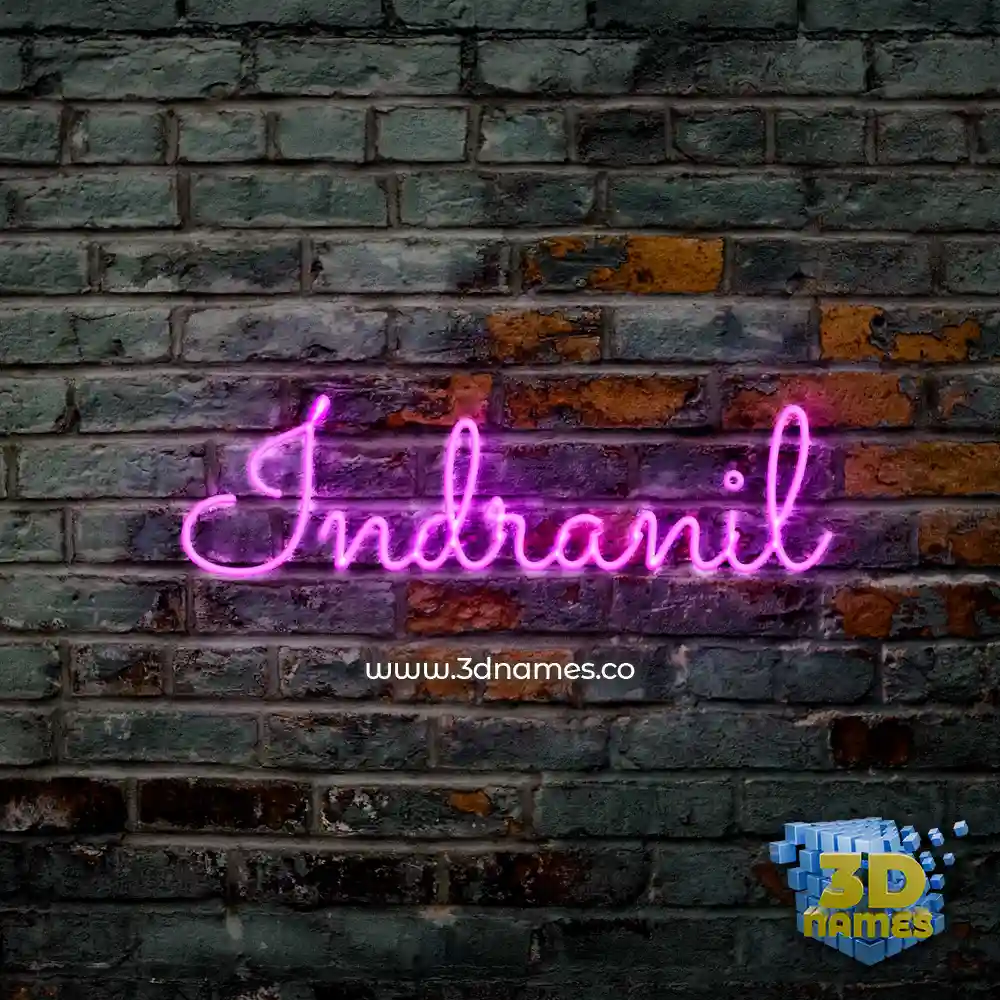 indranil in Pink Neon style - 3D name wallpaper