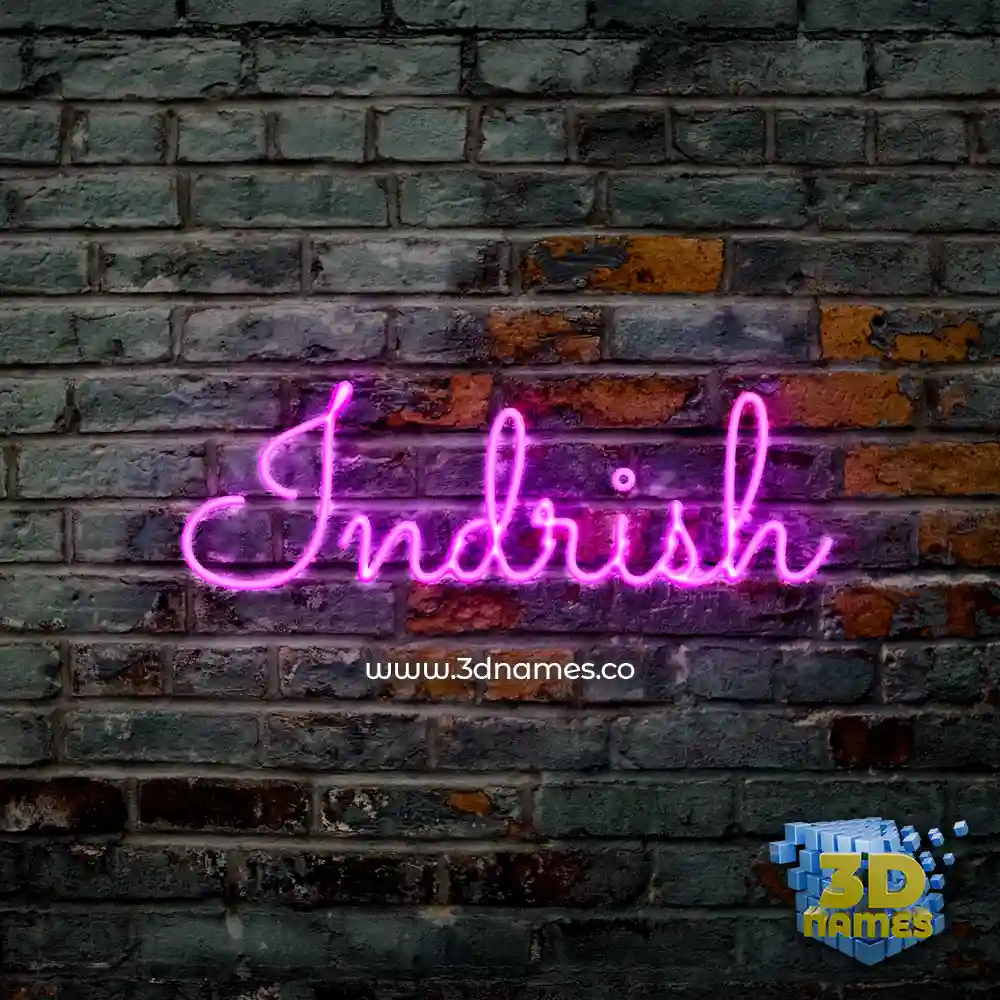 indrish in Pink Neon style - 3D name wallpaper