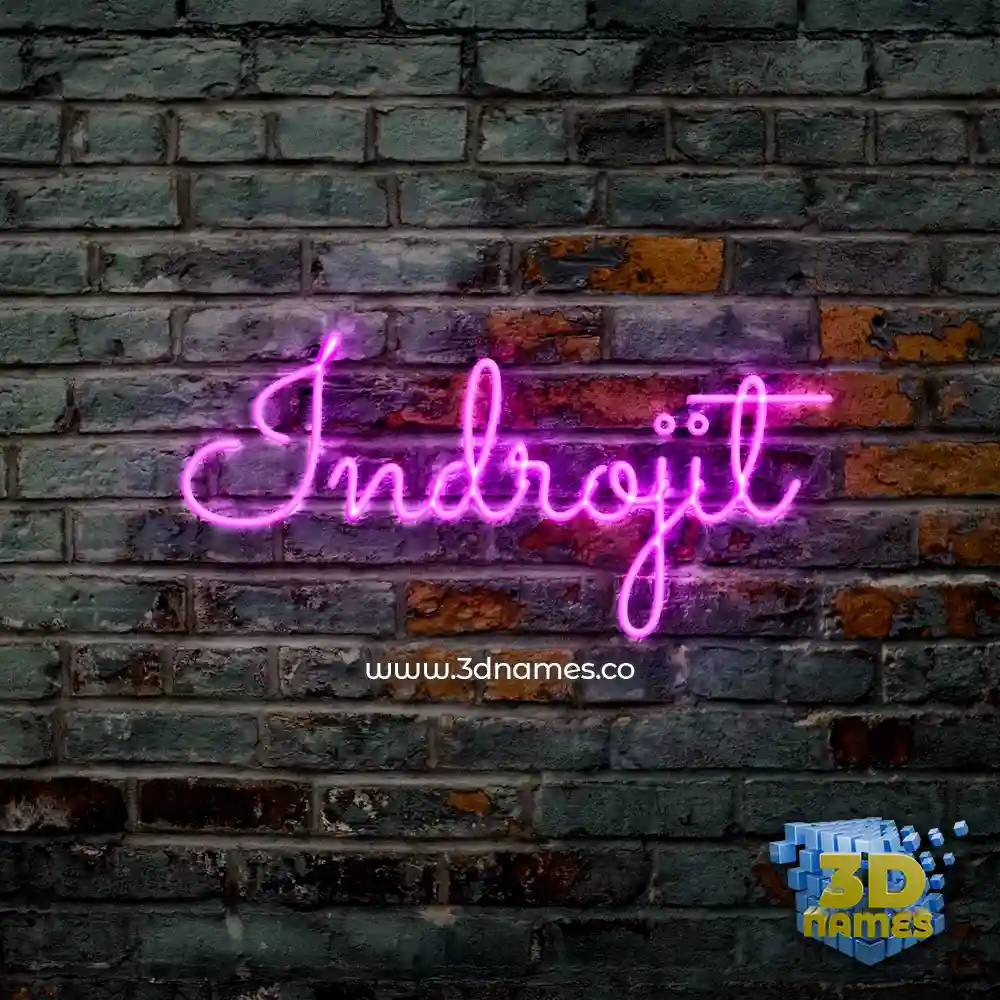 indrojit in Pink Neon style - 3D name wallpaper