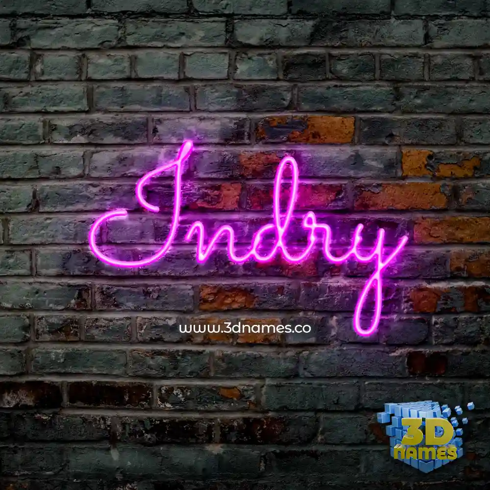 indry in Pink Neon style - 3D name wallpaper