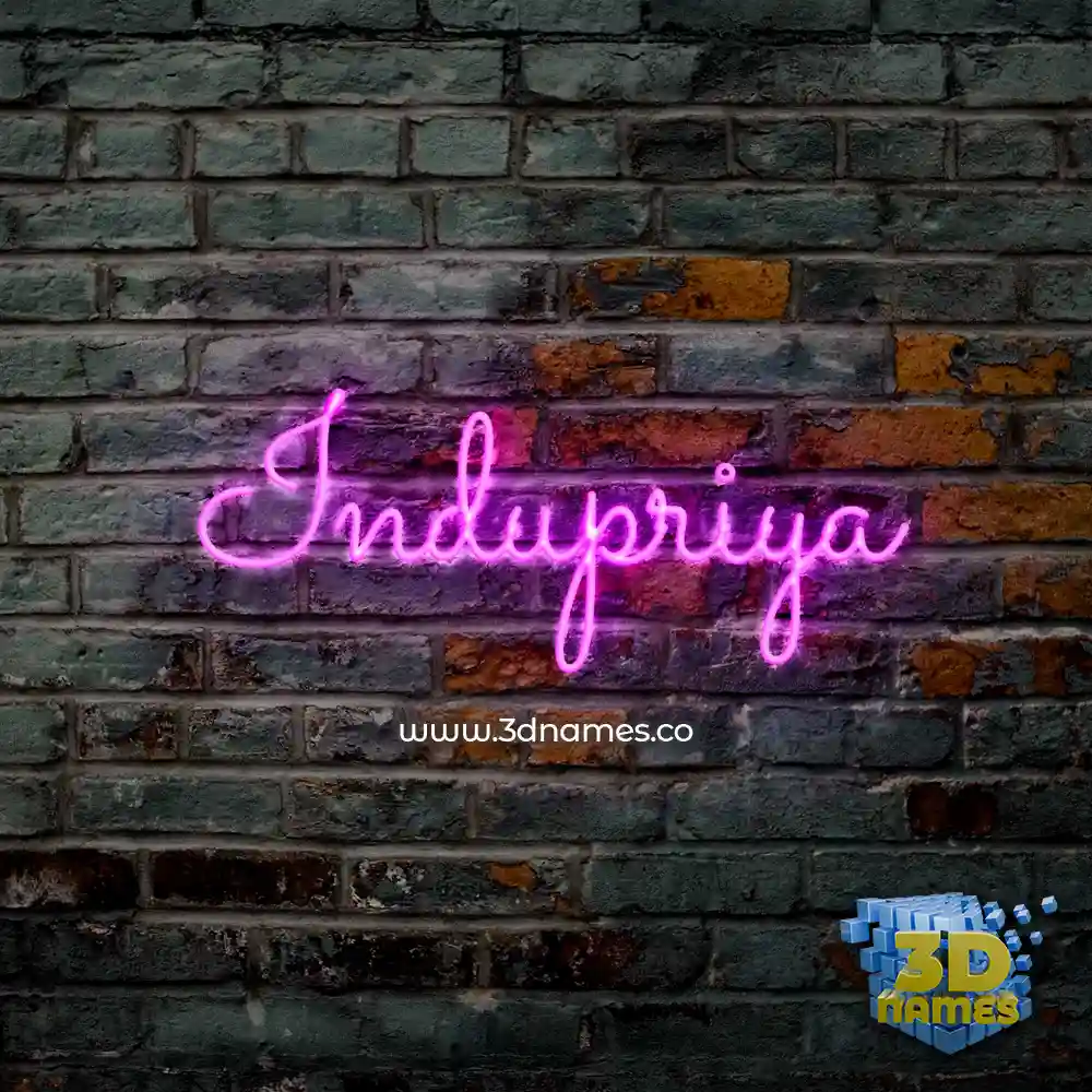 indupriya in Pink Neon style - 3D name wallpaper
