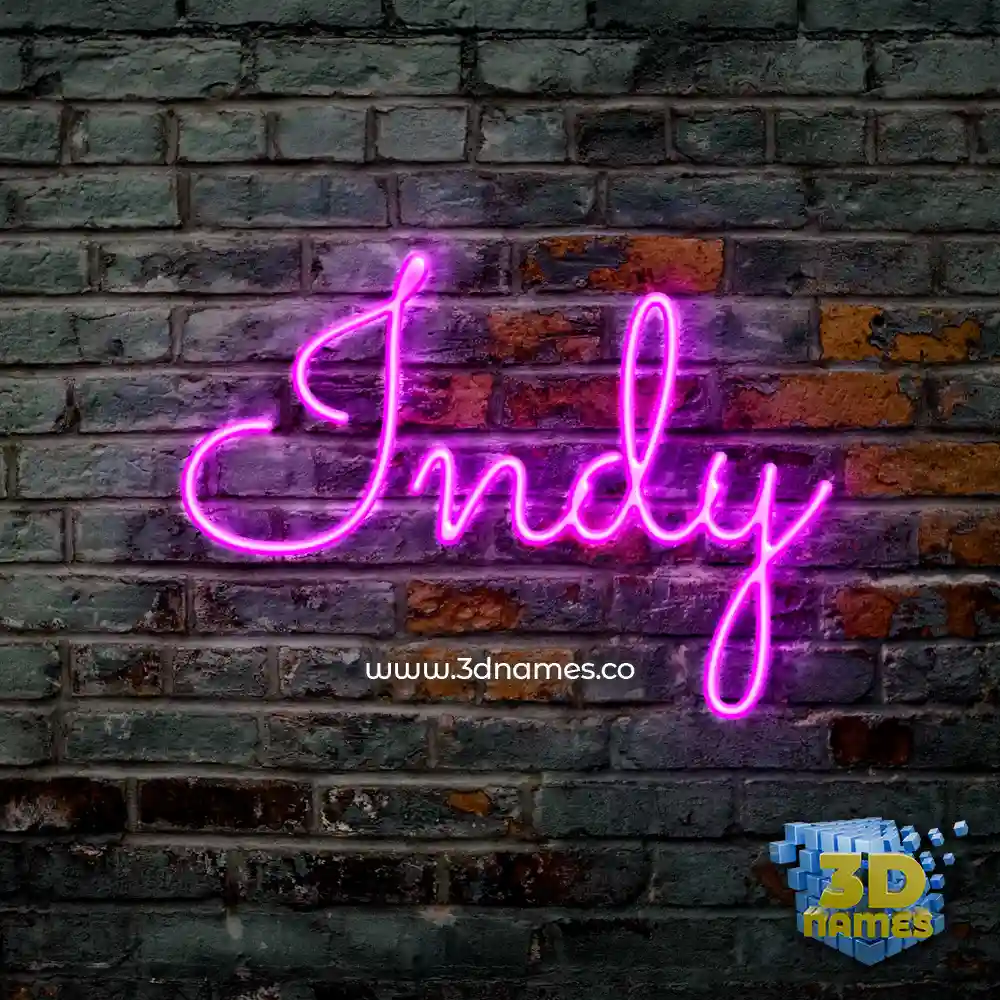 indy in Pink Neon style - 3D name wallpaper
