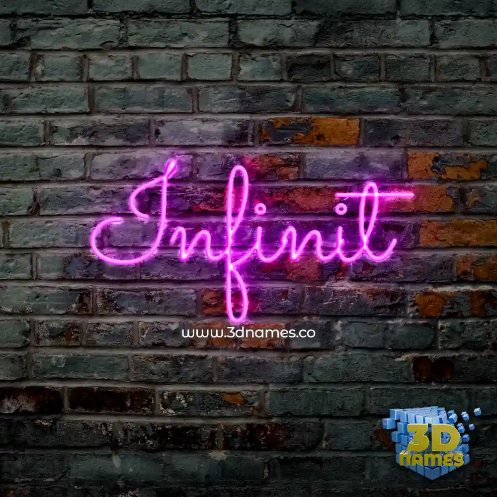 infinit in Pink Neon style - 3D name wallpaper