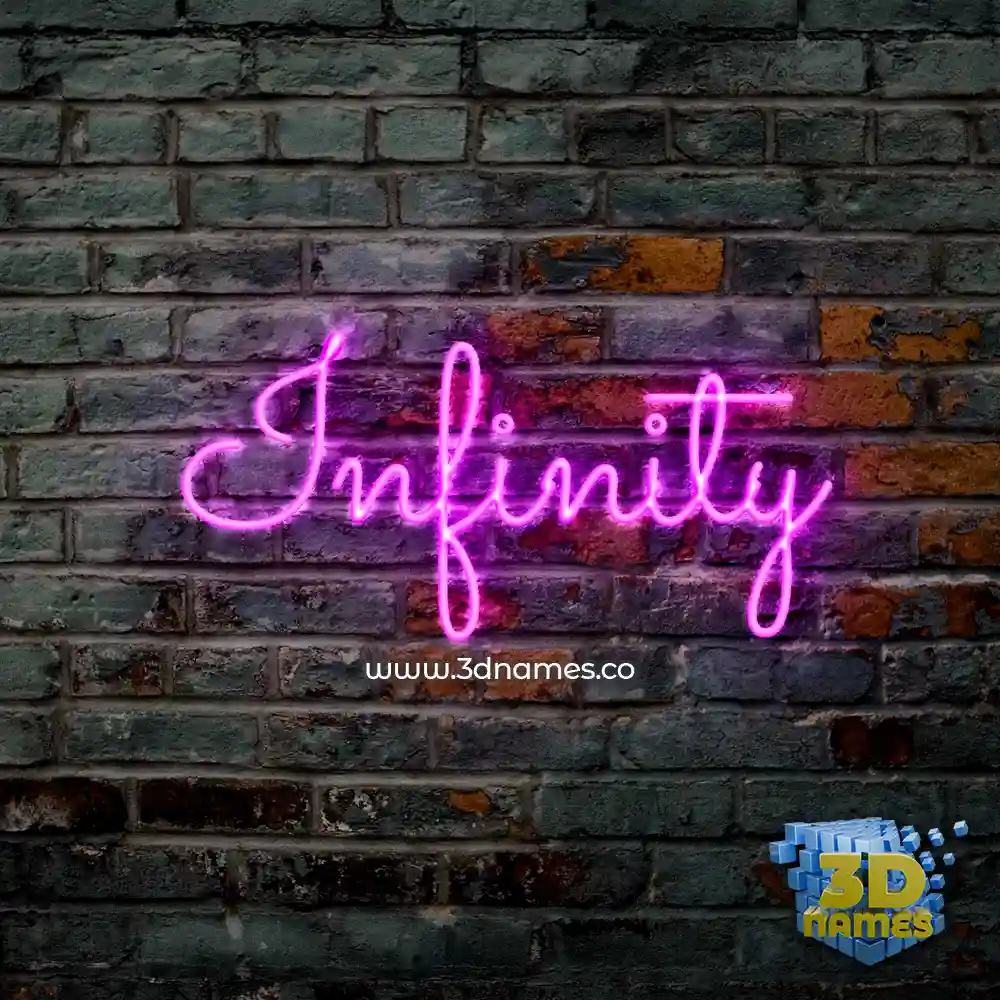 infinity in Pink Neon style - 3D name wallpaper