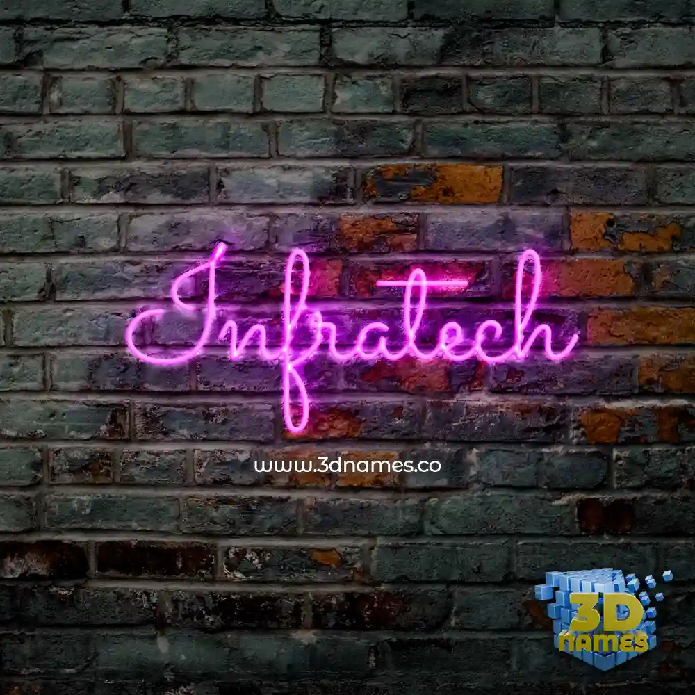 infratech in Pink Neon style - 3D name wallpaper