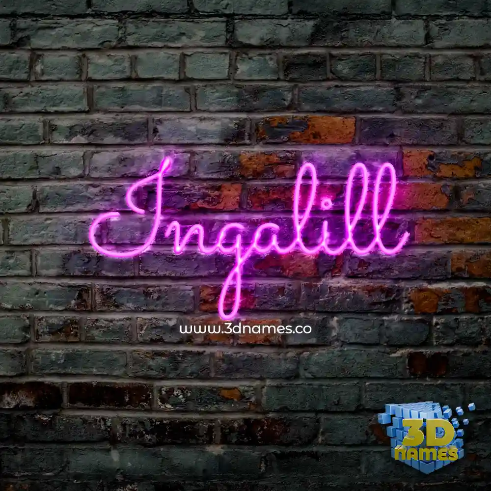 ingalill in Pink Neon style - 3D name wallpaper