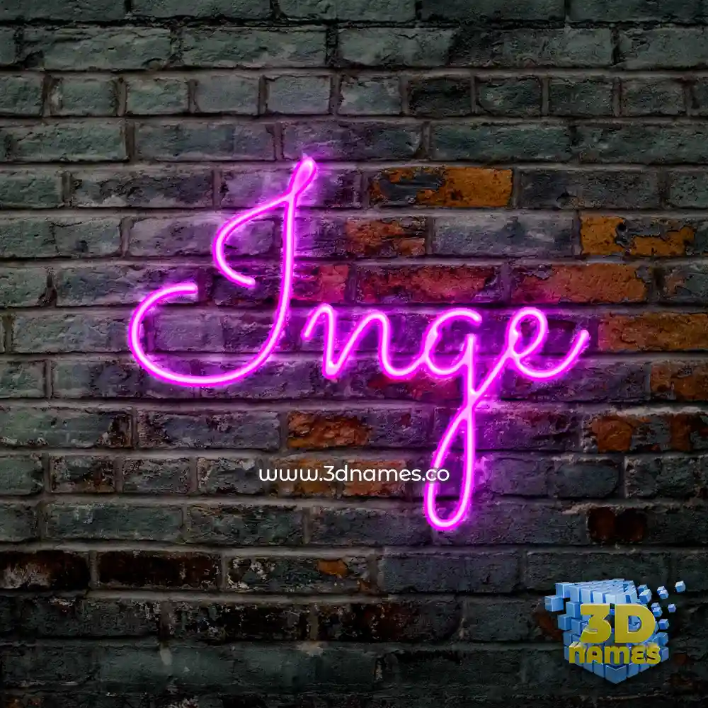 inge in Pink Neon style - 3D name wallpaper