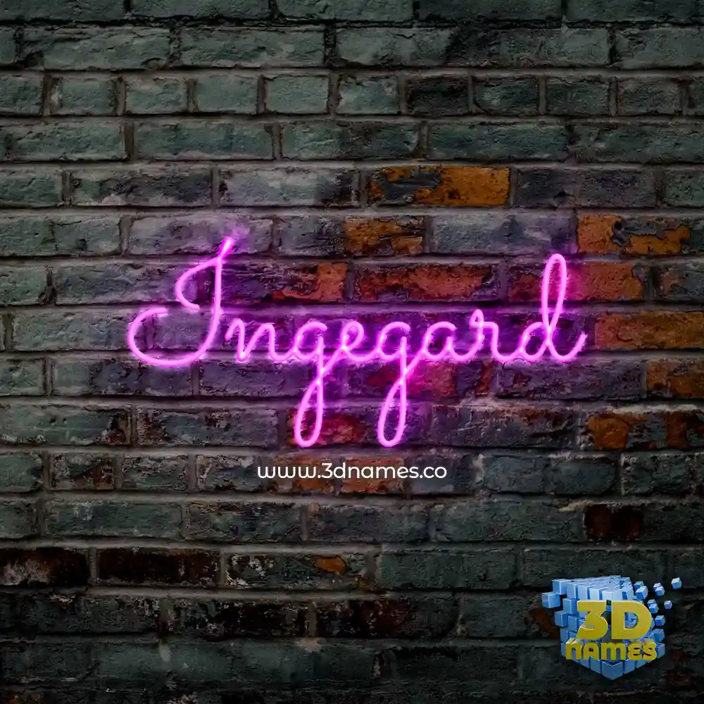 ingegard in Pink Neon style - 3D name wallpaper
