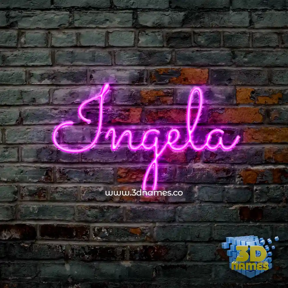 ingela in Pink Neon style - 3D name wallpaper