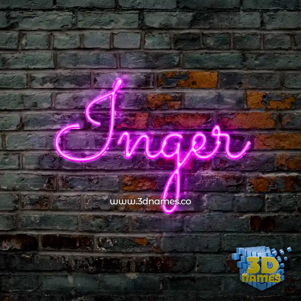 inger in Pink Neon style - 3D name wallpaper