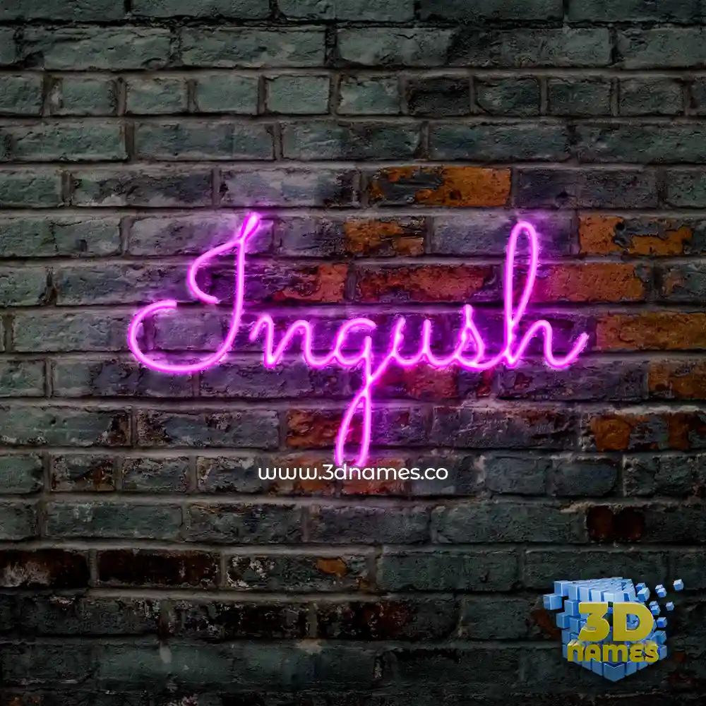 ingush in Pink Neon style - 3D name wallpaper