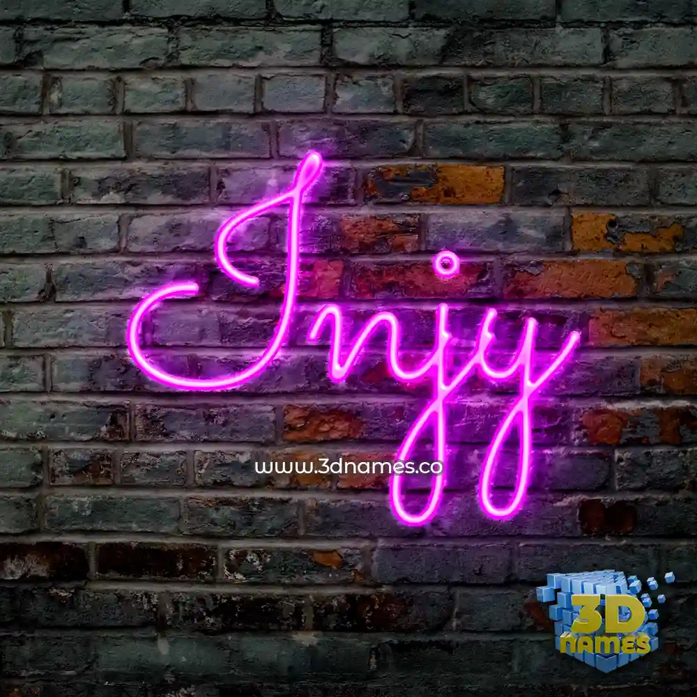 injy in Pink Neon style - 3D name wallpaper