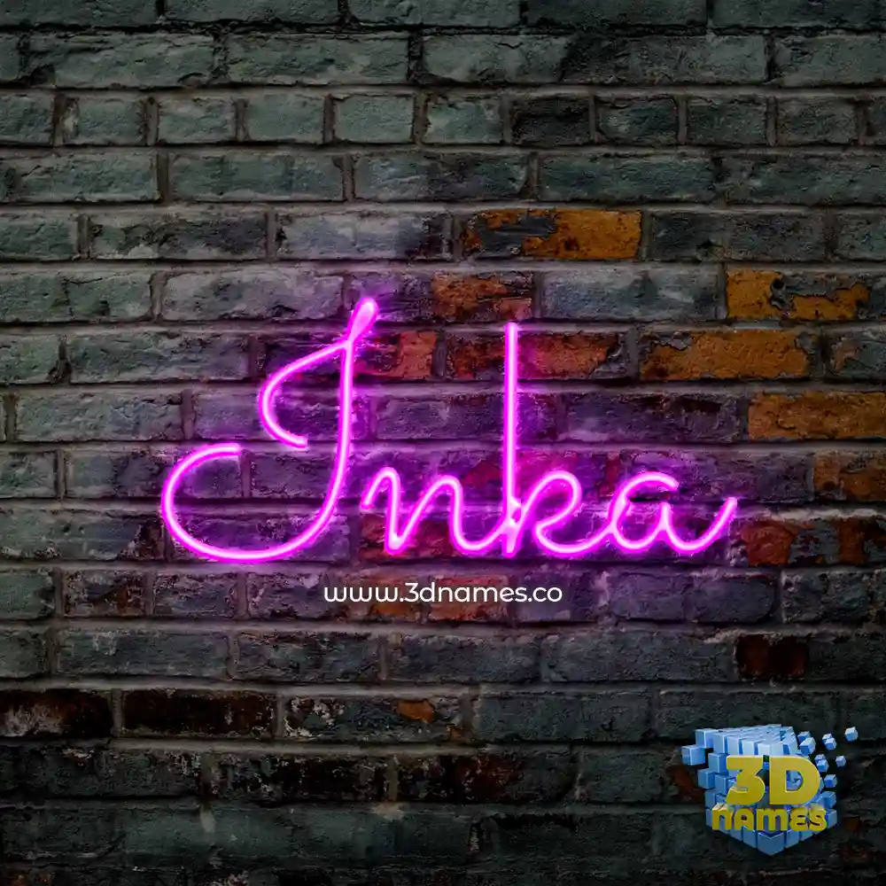 inka in Pink Neon style - 3D name wallpaper