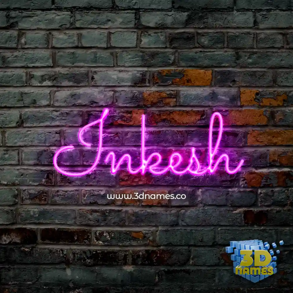 inkesh in Pink Neon style - 3D name wallpaper
