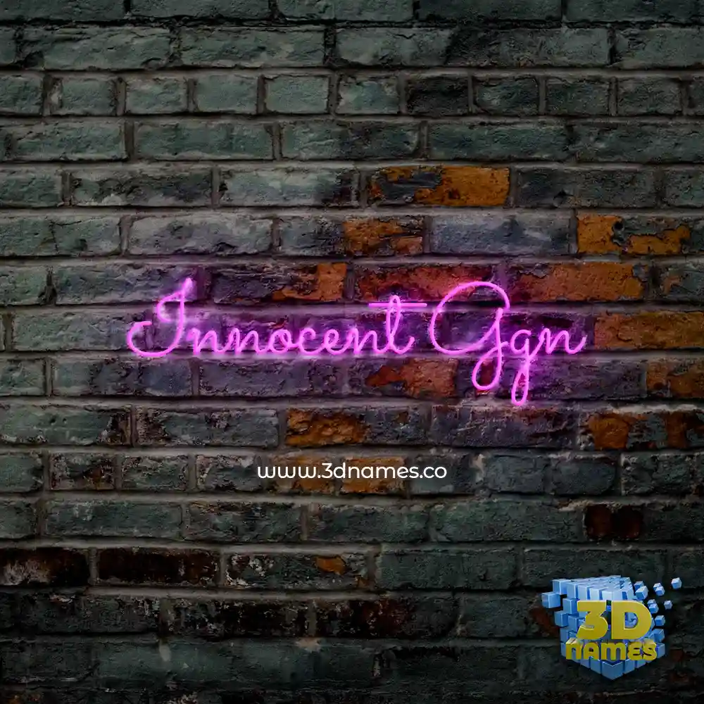 innocent ggn in Pink Neon style - 3D name wallpaper