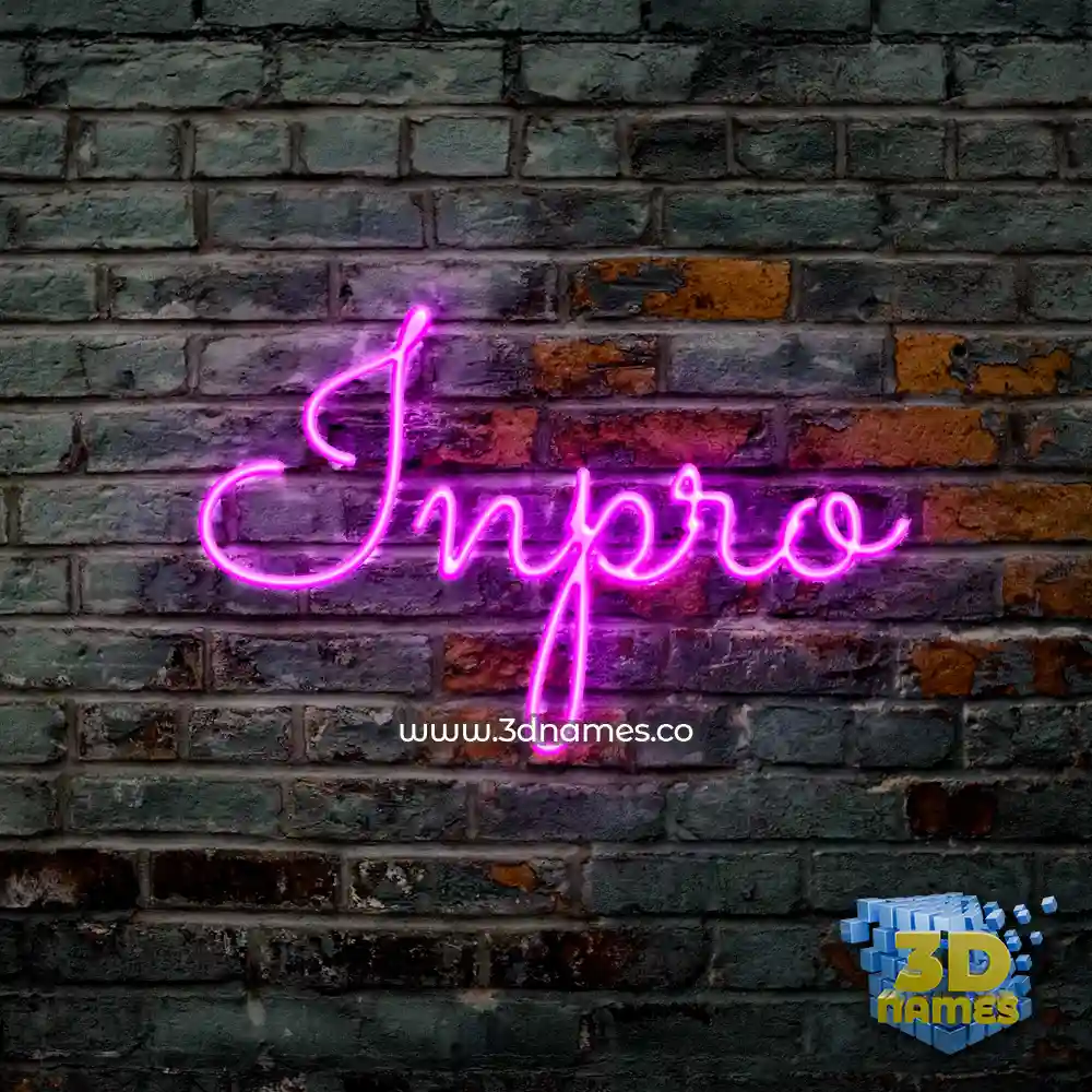 inpro in Pink Neon style - 3D name wallpaper