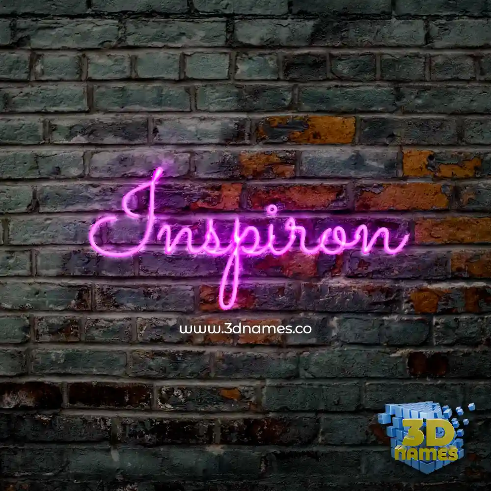 inspiron in Pink Neon style - 3D name wallpaper