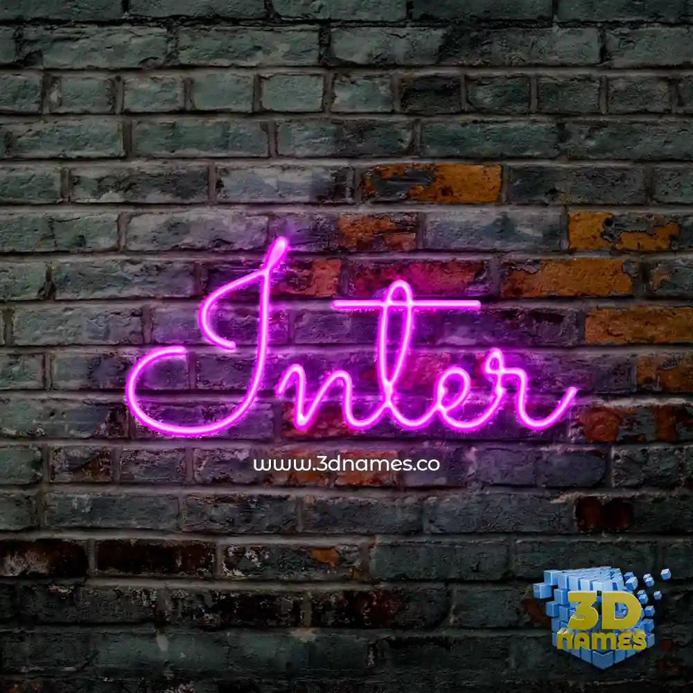 inter in Pink Neon style - 3D name wallpaper