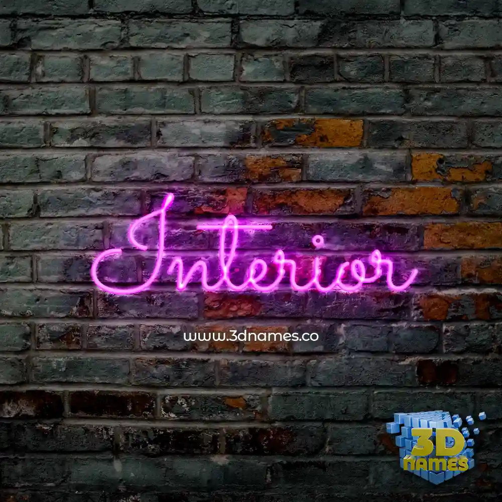 interior in Pink Neon style - 3D name wallpaper