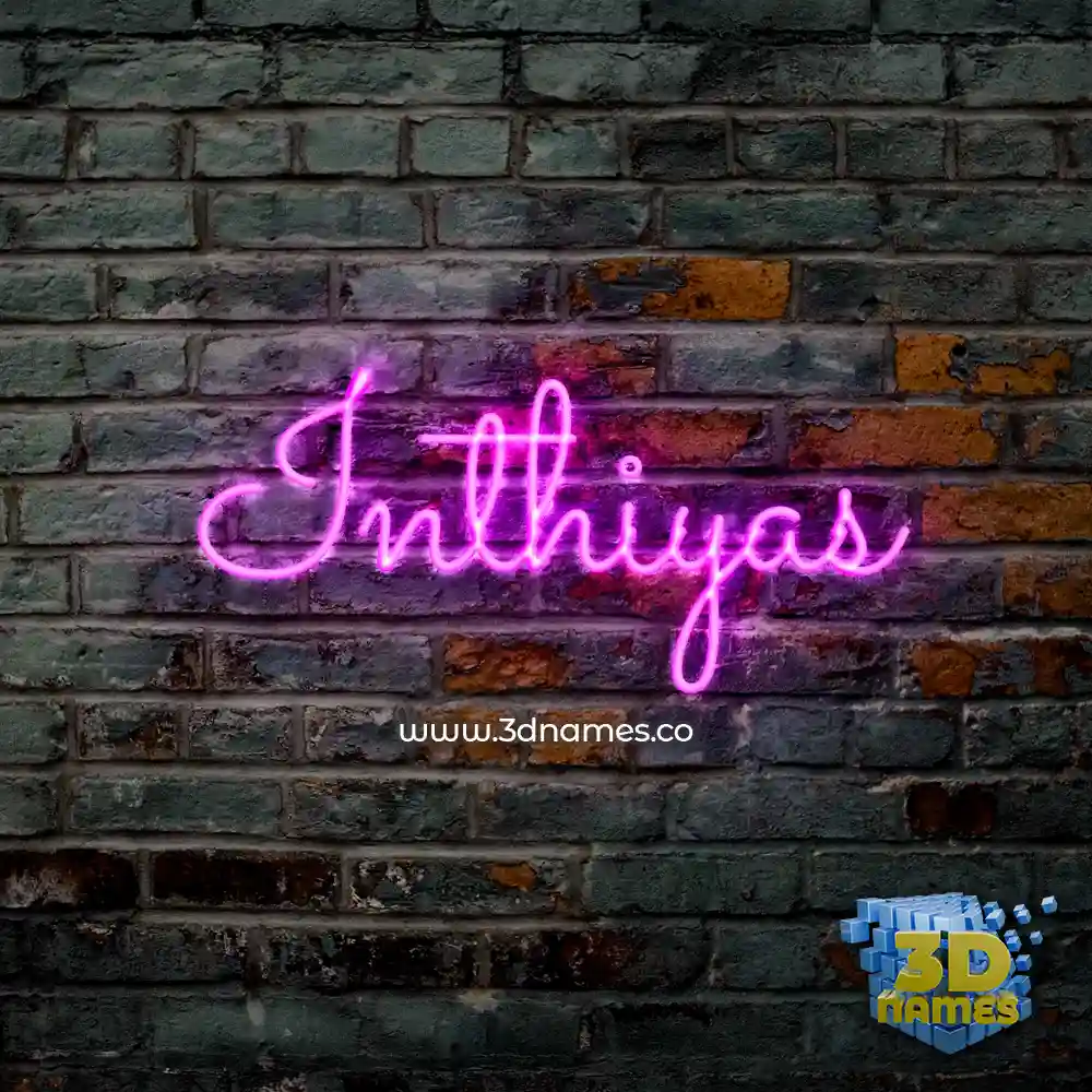 inthiyas in Pink Neon style - 3D name wallpaper