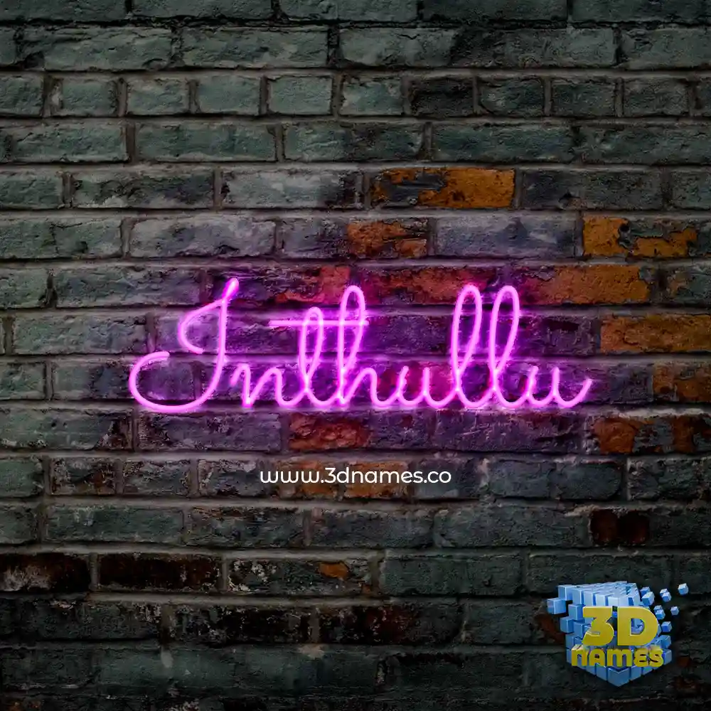 inthullu in Pink Neon style - 3D name wallpaper