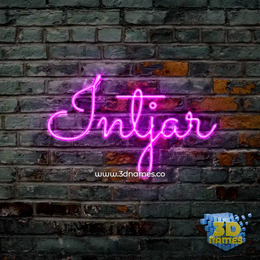intjar in Pink Neon style - 3D name wallpaper