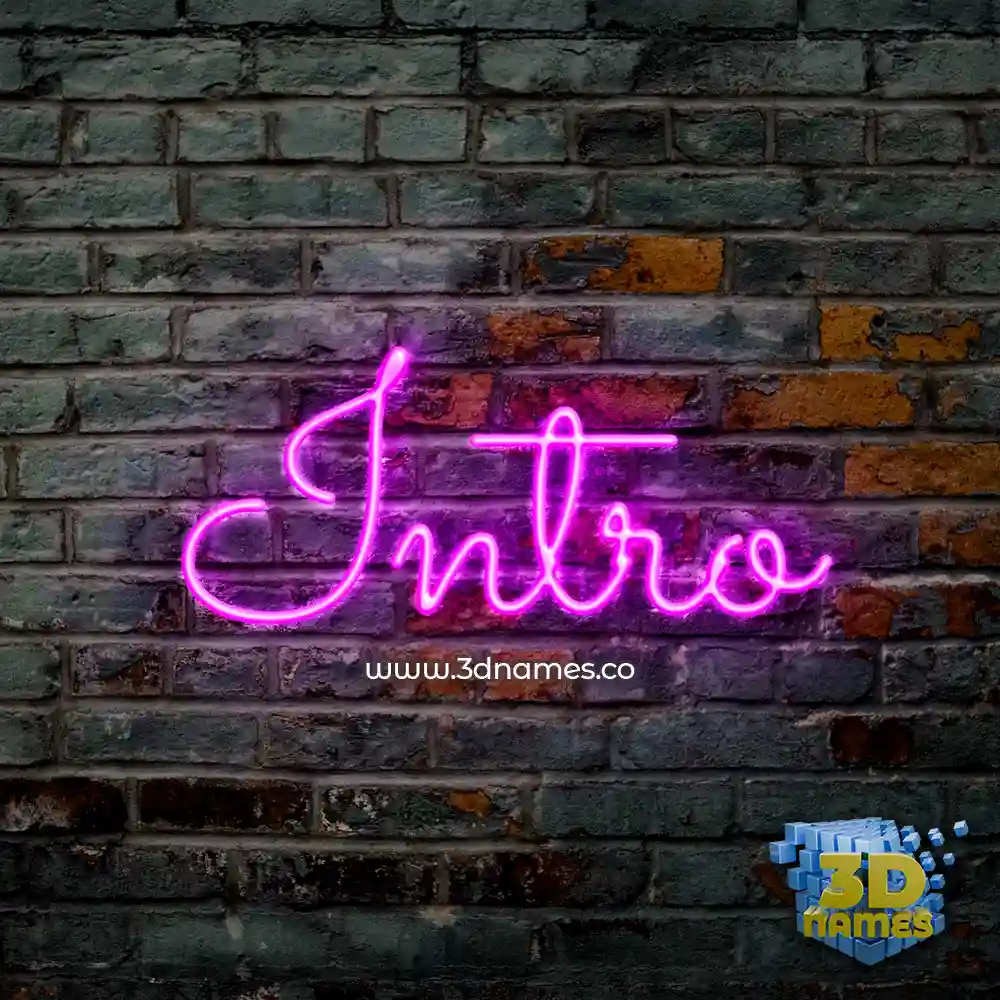 intro in Pink Neon style - 3D name wallpaper