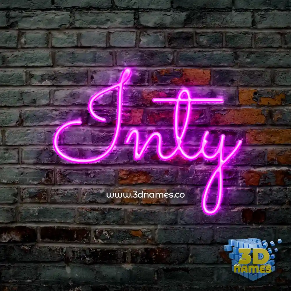 inty in Pink Neon style - 3D name wallpaper