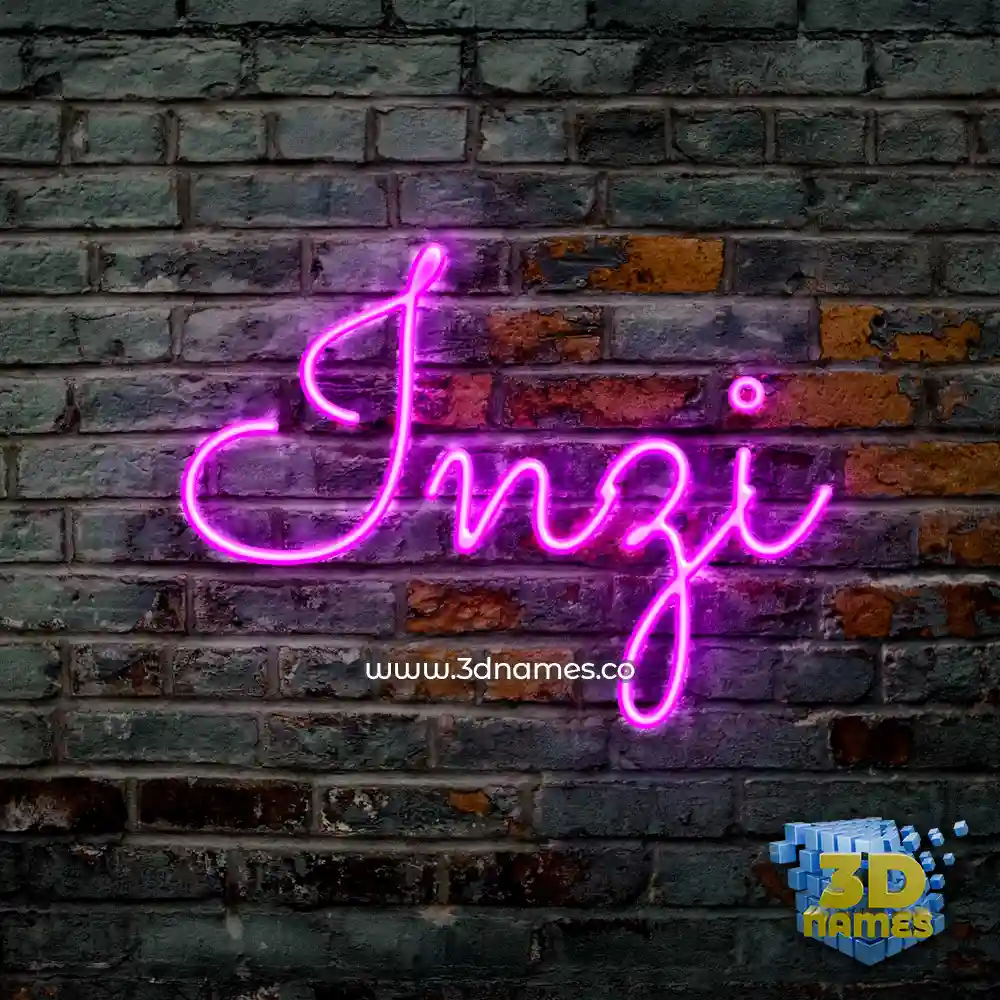 inzi in Pink Neon style - 3D name wallpaper