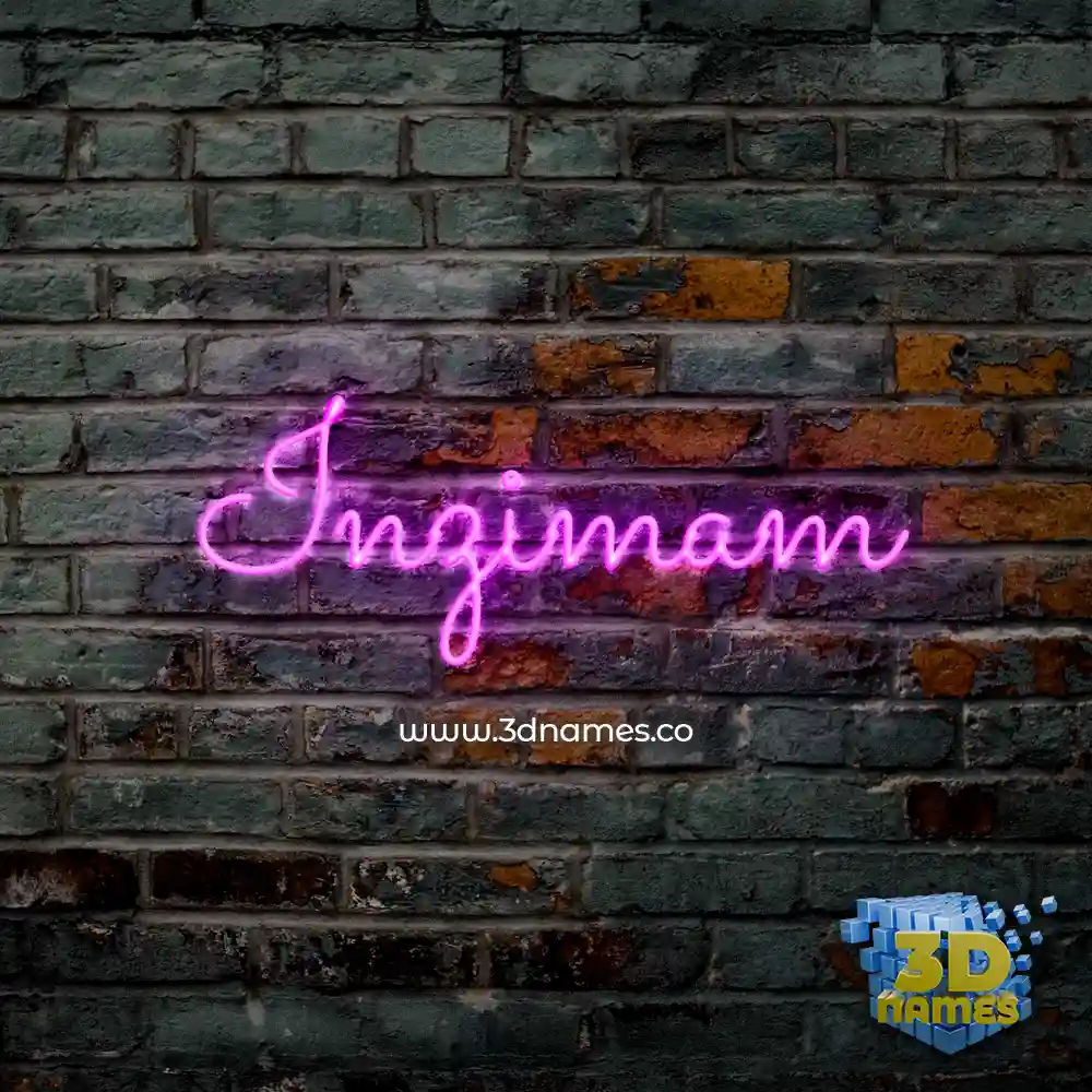 inzimam in Pink Neon style - 3D name wallpaper