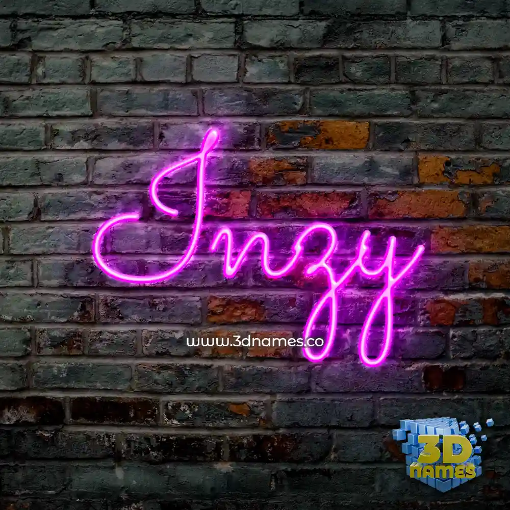 inzy in Pink Neon style - 3D name wallpaper